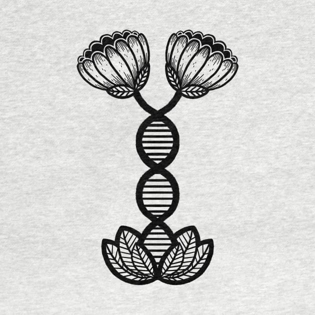 DNA Strand Flower by MollyFergusonArt